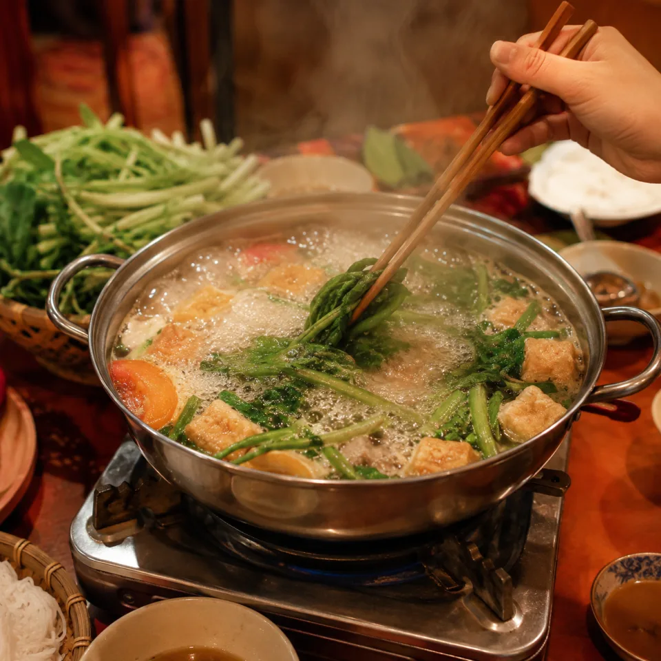 Bếp nấu món nóng